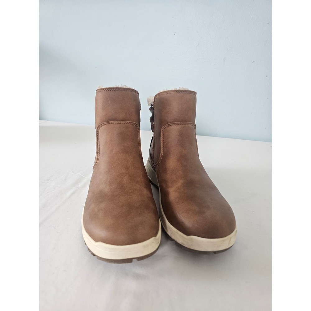 Winter Gorpcore Eddie Bauer Siren Boot Womens 8 Brown Faux Fur Lined Ankle Zip - Picture 7 of 9